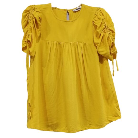 HAPPY X NATURE SUNNY YELLOW LIGHTWEIGHT TOP SIZE XS NWOT - Picture 1 of 4